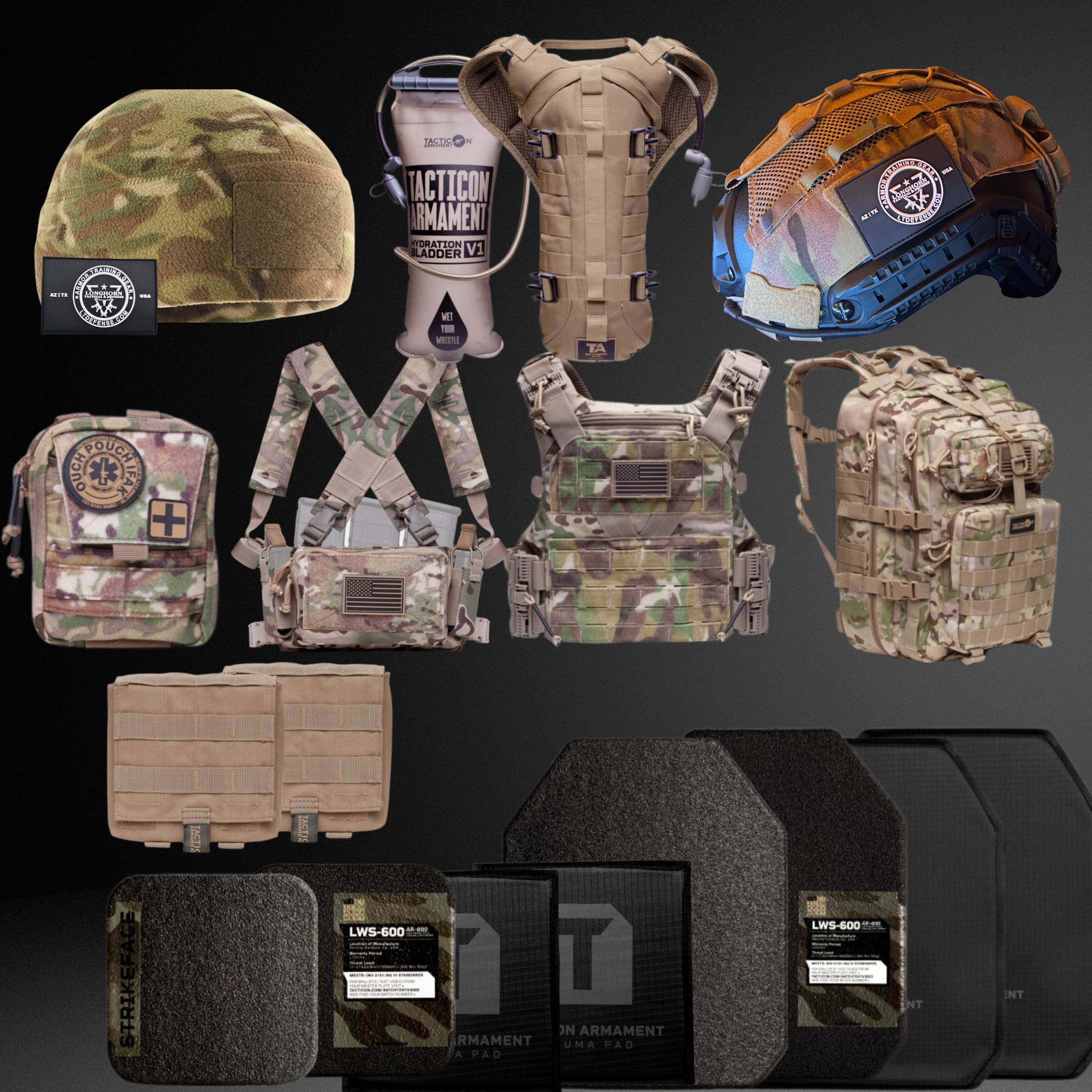 AR500 Level 3 III Body Armor Plate Bundle w/ Molle Vest Setup - 8 x 10